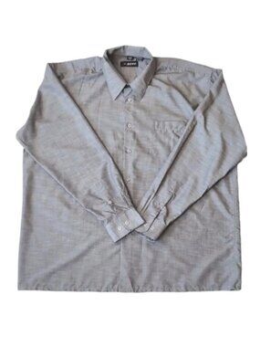 Echo Mens Light Gray Button Down Shirt Size 2XL 18 18½ Casual Long Sleeve